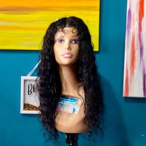 Wet &Wavy Closure curly Brazilian wig 22”